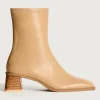 DATE BEIGE HEELED ANKLE BOOT
