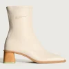 DATE OFF WHITE HEELED ANKLE BOOT