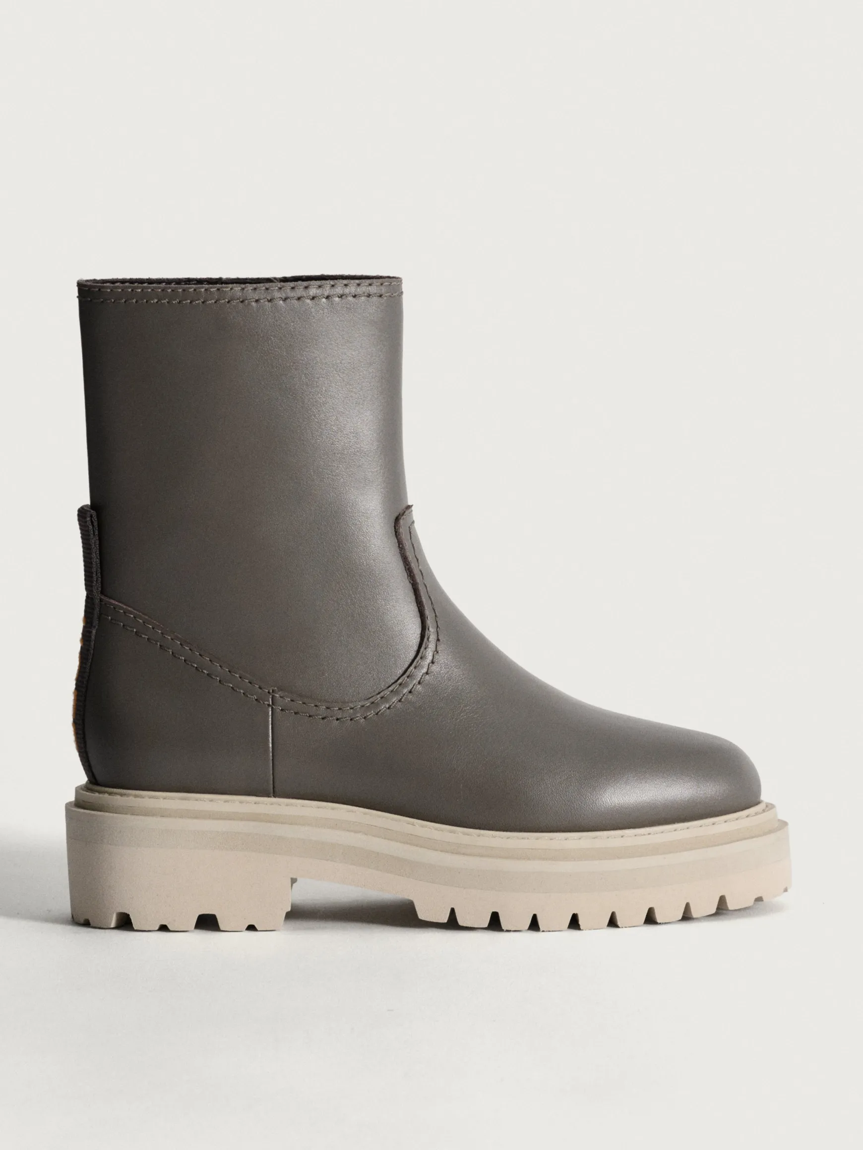 OFFICE GRAY LEATHER BOOT